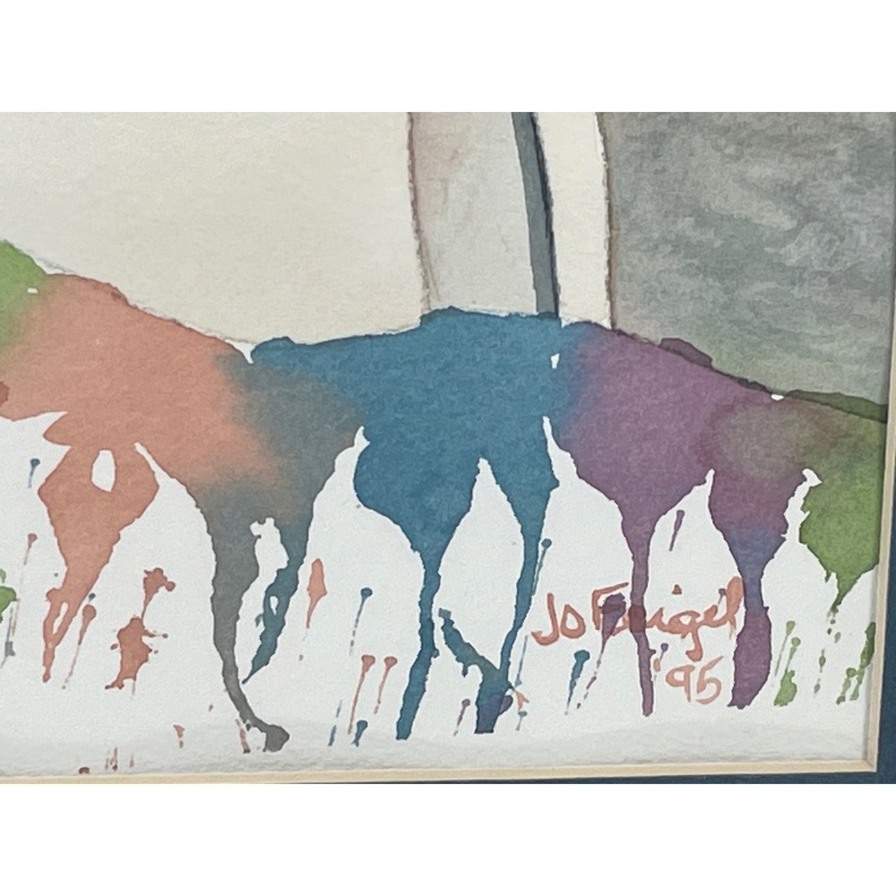 Signed Original Watercolor Painting Framed Southwest Adobe Village Art 1995 - Picture 3 of 16